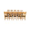 Country Oak 280cm Extending Cross Leg Oval Table and 10 Grasmere Brown Leather Chairs - 6