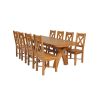 Country Oak 280cm Extending Cross Leg Oval Table and 8 Grasmere Timber Seat Chairs - 2