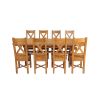 Country Oak 280cm Extending Cross Leg Oval Table and 8 Grasmere Timber Seat Chairs - 5