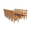Country Oak 280cm Extending Cross Leg Oval Table and 10 Grasmere Timber Seat Chairs - 2