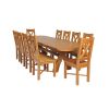 Country Oak 280cm Extending Cross Leg Oval Table and 10 Grasmere Timber Seat Chairs - 3