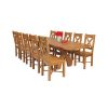Country Oak 280cm Extending Cross Leg Oval Table and 10 Grasmere Timber Seat Chairs - 4