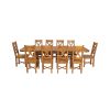 Country Oak 280cm Extending Cross Leg Oval Table and 10 Grasmere Timber Seat Chairs - 5