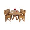Country Oak 280cm Extending Cross Leg Oval Table and 10 Grasmere Timber Seat Chairs - 6