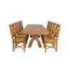 Country Oak 280cm Extending Cross Leg Oval Table and 10 Grasmere Timber Seat Chairs - 8