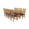 Country Oak 280cm Extending Cross Leg Oval Table and 8 Windermere Brown Leather Chairs - 2