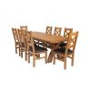 Country Oak 280cm Extending Cross Leg Oval Table and 8 Windermere Brown Leather Chairs - 3
