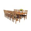 Country Oak 280cm Extending Cross Leg Oval Table and 10 Windermere Brown Leather Chairs - 2