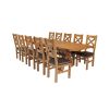 Country Oak 280cm Extending Cross Leg Oval Table and 10 Windermere Brown Leather Chairs - 5
