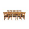 Country Oak 280cm Extending Cross Leg Oval Table and 10 Windermere Brown Leather Chairs - 6