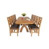 Country Oak 280cm Extending Cross Leg Oval Table and 10 Windermere Brown Leather Chairs - 7