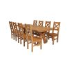 Country Oak 280cm Extending Cross Leg Oval Table and 8 Windermere Timber Seat Chairs - 2
