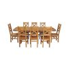 Country Oak 280cm Extending Cross Leg Oval Table and 8 Windermere Timber Seat Chairs - 4