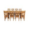 Country Oak 280cm Extending Cross Leg Oval Table and 8 Windermere Timber Seat Chairs - 5