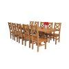 Country Oak 280cm Extending Cross Leg Oval Table and 10 Windermere Timber Seat Chairs - 2