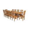 Country Oak 280cm Extending Cross Leg Oval Table and 10 Windermere Timber Seat Chairs - 3