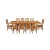 Country Oak 280cm Extending Cross Leg Oval Table and 10 Windermere Timber Seat Chairs - 4