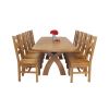 Country Oak 280cm Extending Cross Leg Oval Table and 10 Windermere Timber Seat Chairs - 7