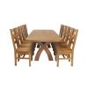 Country Oak 280cm Extending Cross Leg Oval Table and 10 Windermere Timber Seat Chairs - 8