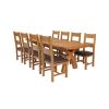 Country Oak 280cm Extending Cross Leg Oval Table and 8 Chester Brown Leather Chairs - SPRING MEGA DEAL - 2