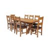 Country Oak 280cm Extending Cross Leg Oval Table and 8 Chester Brown Leather Chairs - SPRING MEGA DEAL - 3