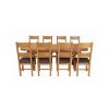 Country Oak 280cm Extending Cross Leg Oval Table and 8 Chester Brown Leather Chairs - SPRING MEGA DEAL - 5