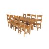 Country Oak 280cm Extending Cross Leg Oval Table and 8 Chester Timber Seat Chairs - 3