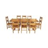 Country Oak 280cm Extending Cross Leg Oval Table and 8 Chester Timber Seat Chairs - 4