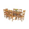 Country Oak 280cm Extending Cross Leg Oval Table and 8 Chester Timber Seat Chairs - 5