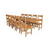 Country Oak 280cm Extending Cross Leg Oval Table and 10 Chester Timber Seat Chairs - 3