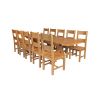 Country Oak 280cm Extending Cross Leg Oval Table and 10 Chester Timber Seat Chairs - 3
