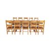 Country Oak 280cm Extending Cross Leg Oval Table and 10 Chester Timber Seat Chairs - 6