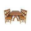 Country Oak 280cm Extending Cross Leg Oval Table and 10 Chester Timber Seat Chairs - 7