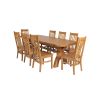 Country Oak 280cm Extending Cross Leg Oval Table and 8 Chelsea Timber Seat Chairs - 2