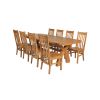 Country Oak 280cm Extending Cross Leg Oval Table and 8 Chelsea Timber Seat Chairs - 3
