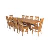 Country Oak 280cm Extending Cross Leg Oval Table and 10 Chelsea Timber Seat Chairs - 2