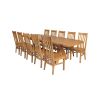 Country Oak 280cm Extending Cross Leg Oval Table and 10 Chelsea Timber Seat Chairs - 3