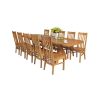 Country Oak 280cm Extending Cross Leg Oval Table and 10 Chelsea Timber Seat Chairs - 4