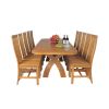 Country Oak 280cm Extending Cross Leg Oval Table and 10 Chelsea Timber Seat Chairs - 5
