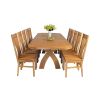 Country Oak 280cm Extending Cross Leg Oval Table and 10 Chelsea Timber Seat Chairs - 6