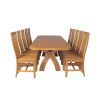 Country Oak 280cm Extending Cross Leg Oval Table and 10 Chelsea Timber Seat Chairs - 7