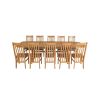Country Oak 280cm Extending Cross Leg Oval Table and 10 Chelsea Timber Seat Chairs - 8