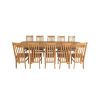 Country Oak 280cm Extending Cross Leg Oval Table and 10 Chelsea Timber Seat Chairs - 8