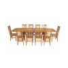 Country Oak 280cm Extending Cross Leg Oval Table and 10 Chelsea Timber Seat Chairs - 9