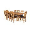 Country Oak 280cm Extending Cross Leg Square Table and 8 Grasmere Brown Leather Chairs - SPRING SALE - 2