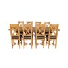 Country Oak 280cm Extending Cross Leg Square Table and 8 Grasmere Brown Leather Chairs - SPRING SALE - 5
