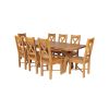 Country Oak 280cm Extending Cross Leg Square Table and 8 Grasmere Timber Seat Chairs - 2