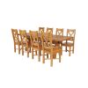 Country Oak 280cm Extending Cross Leg Square Table and 8 Grasmere Timber Seat Chairs - 3