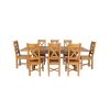 Country Oak 280cm Extending Cross Leg Square Table and 8 Grasmere Timber Seat Chairs - 4