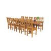 Country Oak 280cm Extending Cross Leg Square Table and 10 Grasmere Timber Seat Chairs - 2